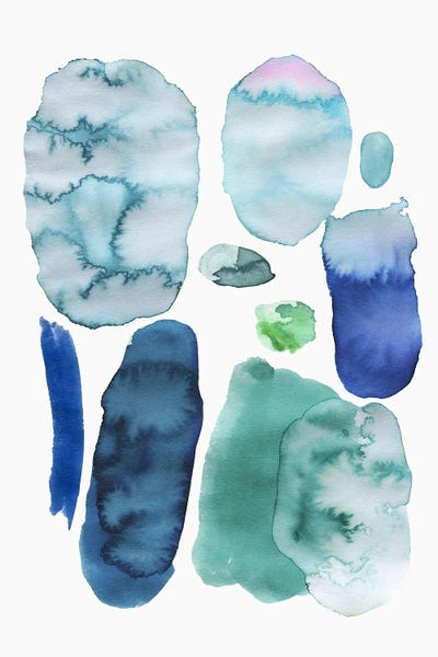Ninola Design: Scandi Abstract Strokes Blue by Ninola Design