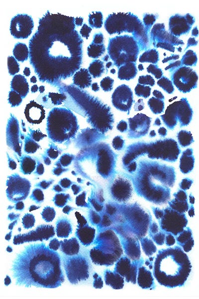 Textural Abstract Indigo Blue by Ninola Design framed canvas print