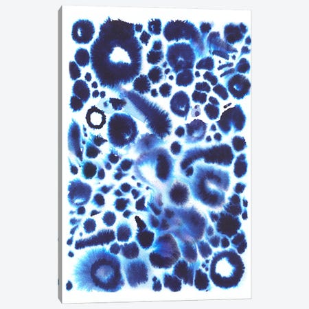 Textural Abstract Indigo Blue Canvas Print #NDE466} by Ninola Design Canvas Art