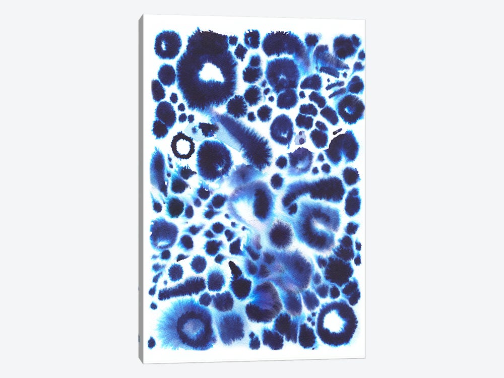 Textural Abstract Indigo Blue by Ninola Design 1-piece Canvas Print