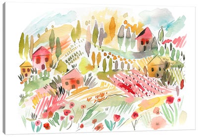 Tuscany Landscape Canvas Art Print - Ninola Design