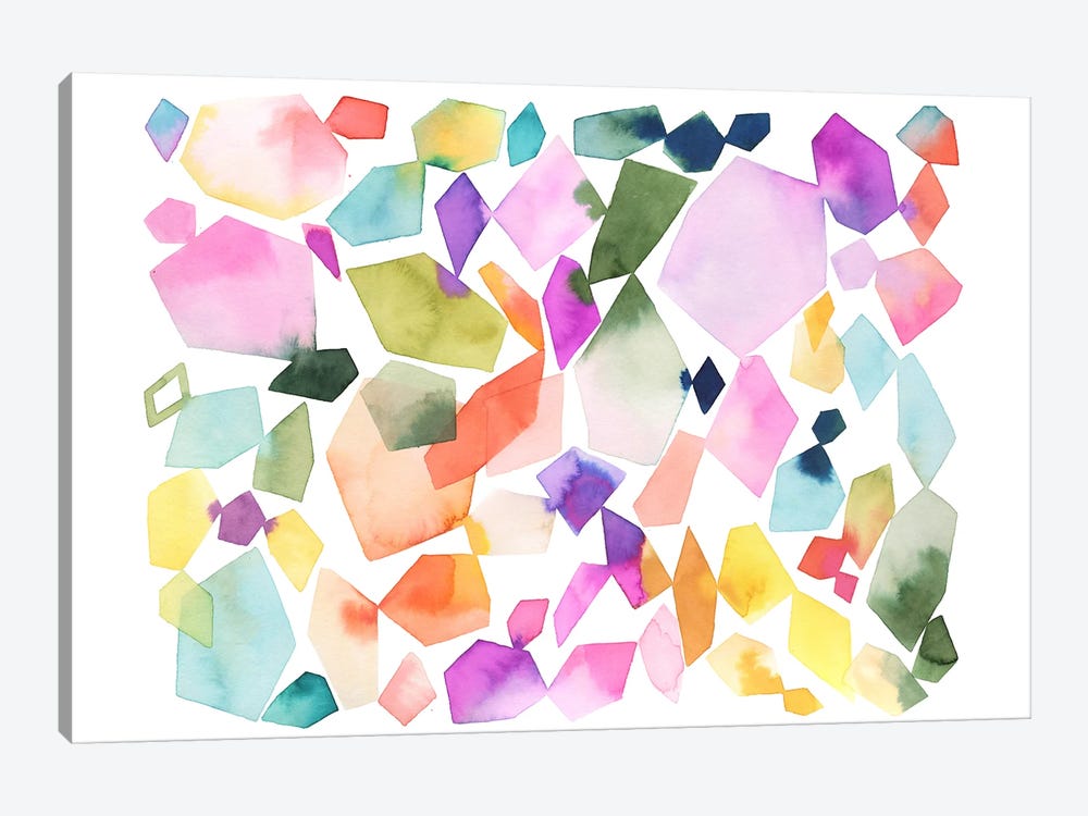 Watercolor Crystals And Gems by Ninola Design 1-piece Canvas Art