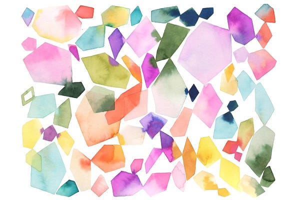 Abstract Watercolors: Watercolor Crystals And Gems by Ninola Design