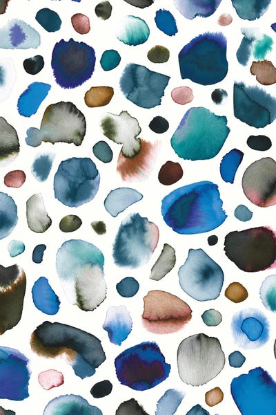 Abstract Watercolors: Watercolor Scandi Stains Blue by Ninola Design