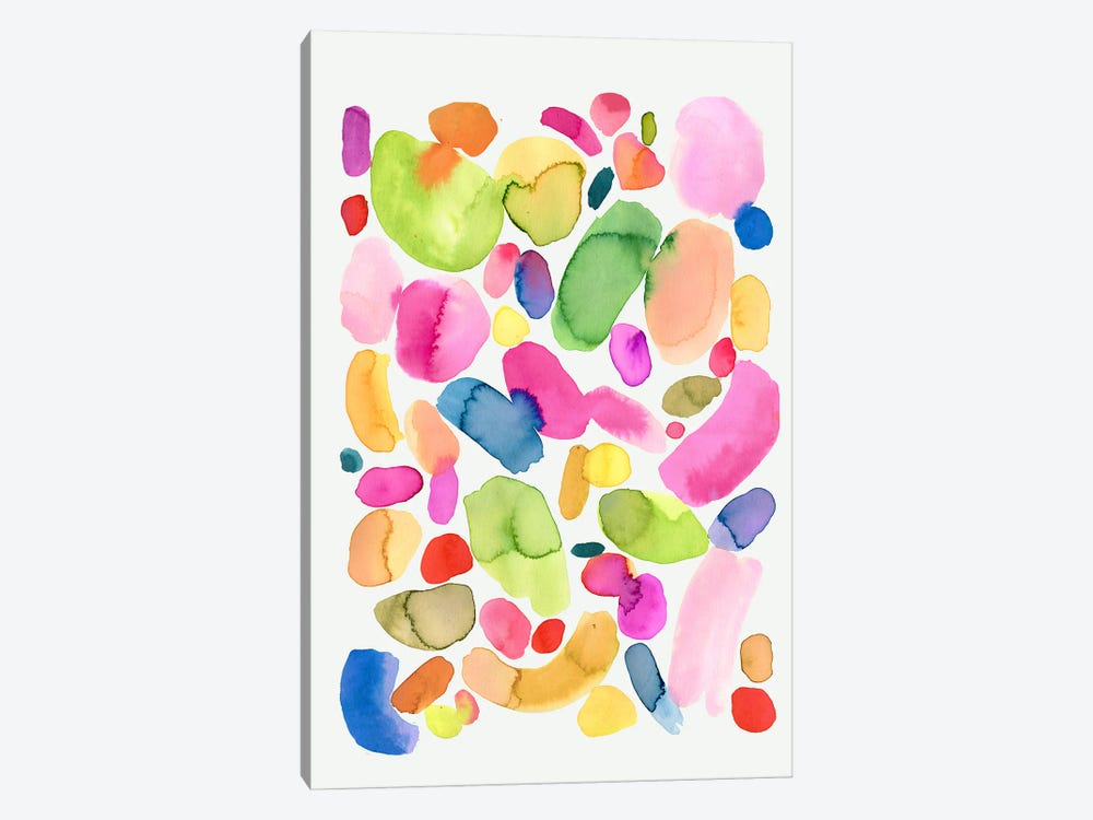 Watercolour Abstract Palette Acid Colorful by Ninola Design 1-piece Canvas Artwork