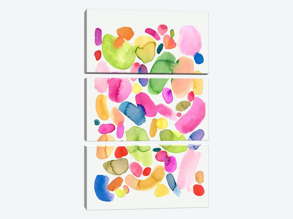 Watercolour Abstract Palette Acid Colorful by Ninola Design 3-piece Canvas Wall Art