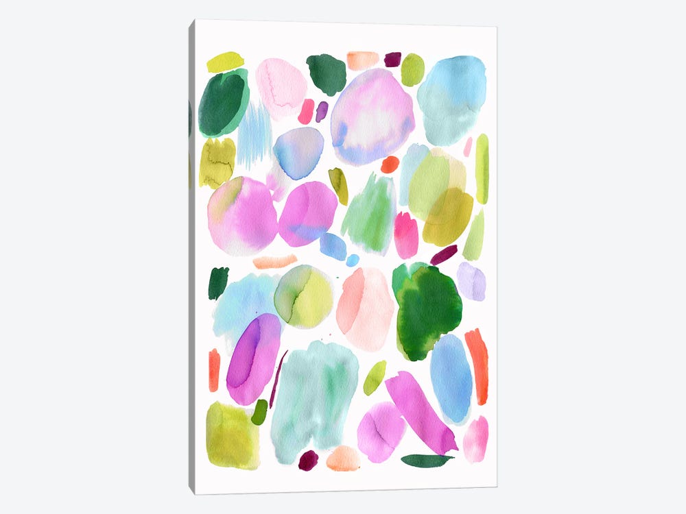 Watercolour Abstract Palette Acid Pink Green by Ninola Design 1-piece Art Print