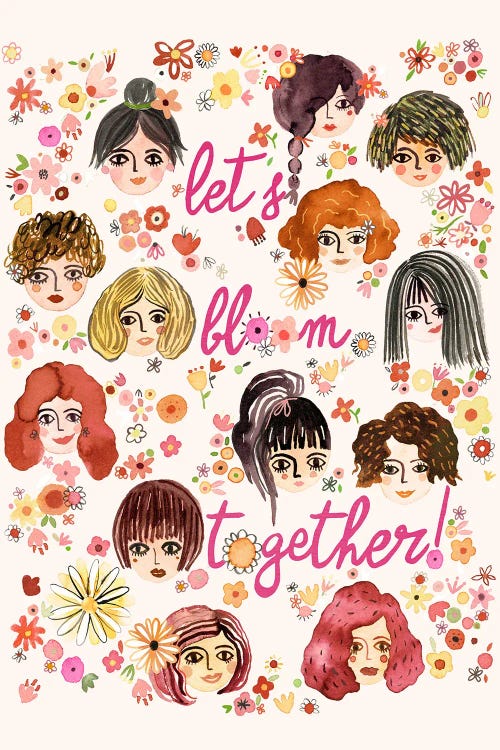 Women - Feminist - Let's Bloom Together