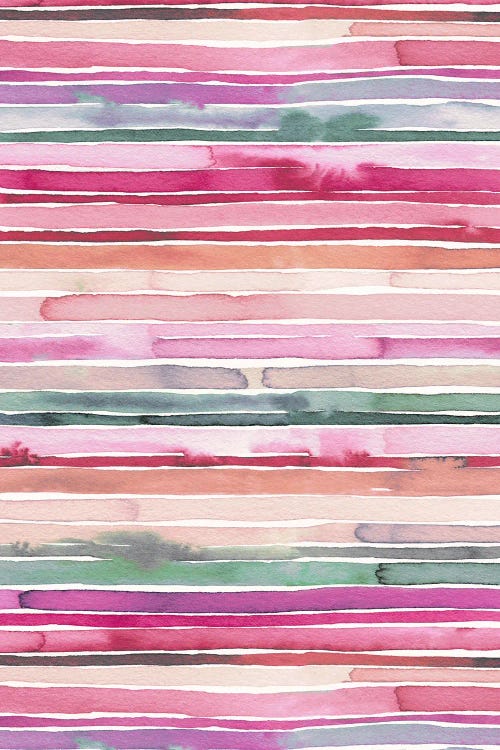 Colorful Watercolor Pink Stripes