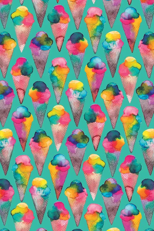 Ice Cream Cones Green by Ninola Design wall art