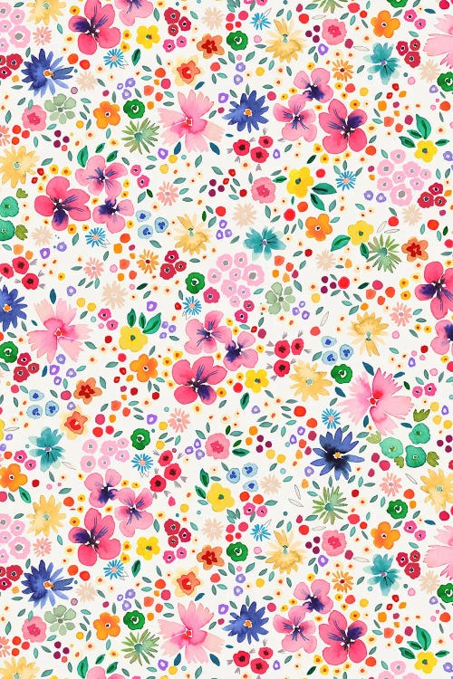 Millefleurs Colorful Flowers by Ninola Design wall art