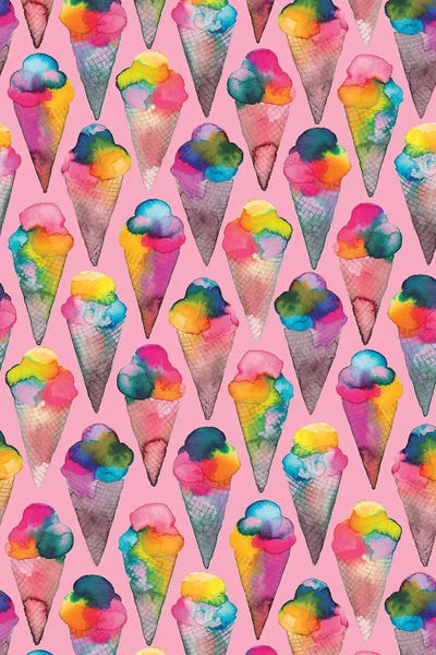 Patterns: Ice Cream Cones Pink by Ninola Design