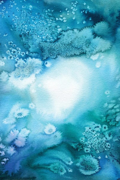 Ninola Design: Abstract Under Sea Water Blue Watercolor by Ninola Design