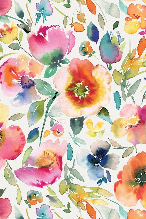 Artistic Rococo Poppies Multicolor