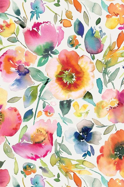 Ninola Design: Artistic Rococo Poppies Multicolor by Ninola Design