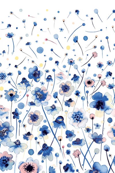 Ninola Design: Ink Flowers Blue by Ninola Design
