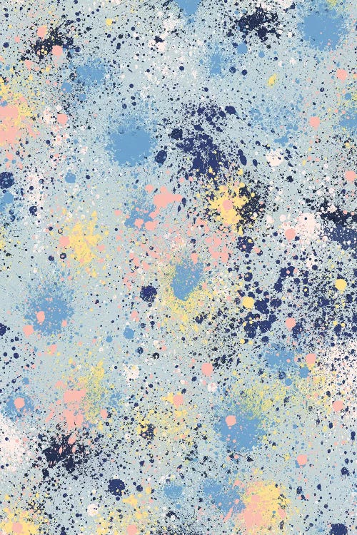 Ink Splatter Dust Blue by Ninola Design canvas print