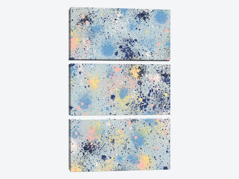 Ink Splatter Dust Blue by Ninola Design 3-piece Art Print