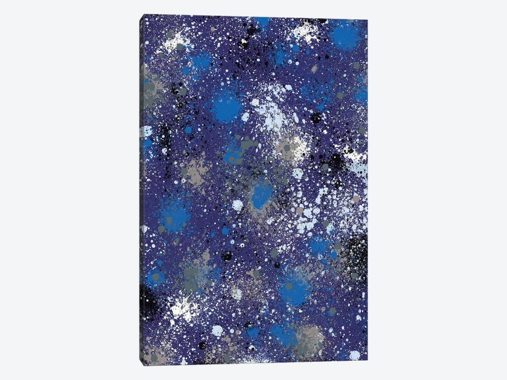 Ink Splatter Dust Electric Blue by Ninola Design 1-piece Canvas Print