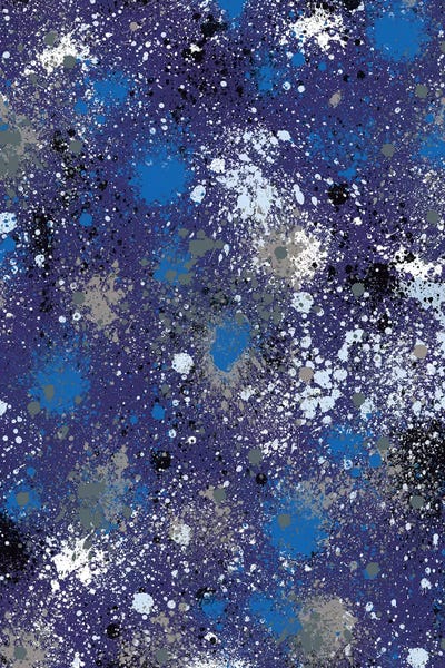 Abstract Watercolors: Ink Splatter Dust Electric Blue by Ninola Design