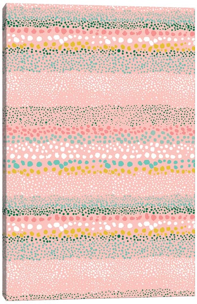 Little Textured Dots Pink Canvas Art Print - Pink Art