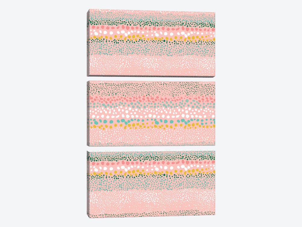 Little Textured Dots Pink by Ninola Design 3-piece Art Print
