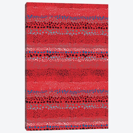 Little Textured Dots Red Canvas Print #NDE60} by Ninola Design Canvas Artwork