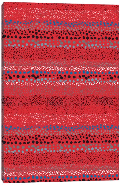 Little Textured Dots Red Canvas Art Print - Polka Dot Patterns