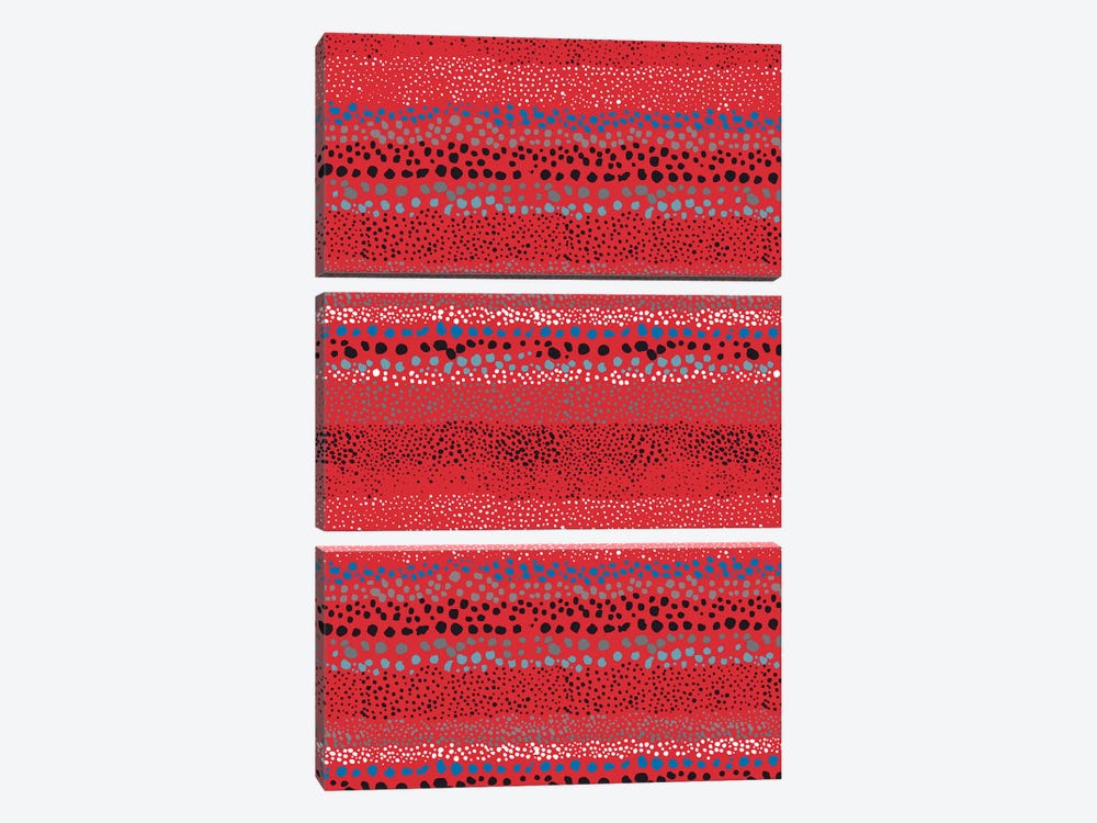 Little Textured Dots Red by Ninola Design 3-piece Art Print