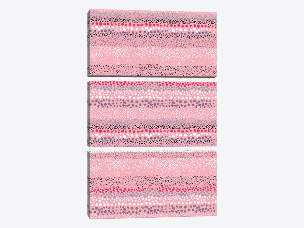 Little Textured Dots Rose by Ninola Design 3-piece Canvas Wall Art