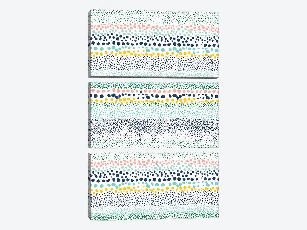 Little Textured Dots White by Ninola Design 3-piece Canvas Art Print
