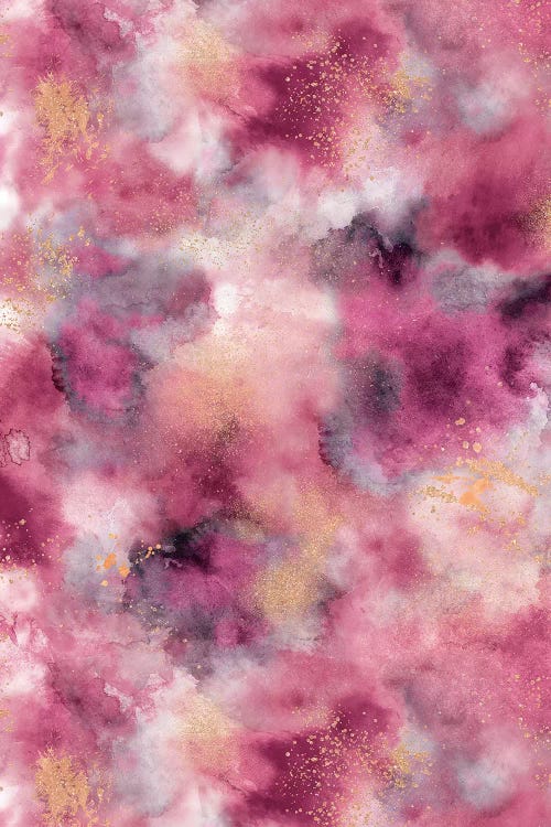 Marble Watercolor Gold Pink by Ninola Design wall art