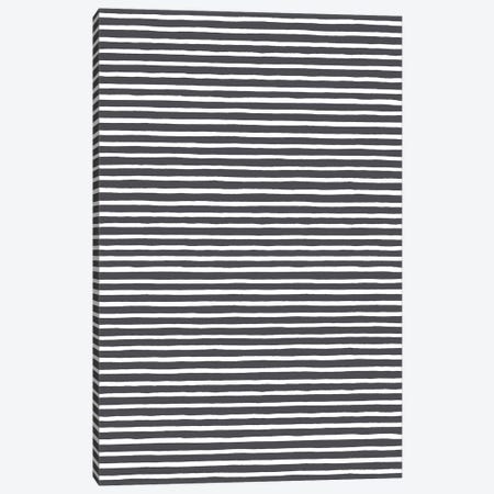 Marker Black Stripes Canvas Print #NDE65} by Ninola Design Canvas Art Print