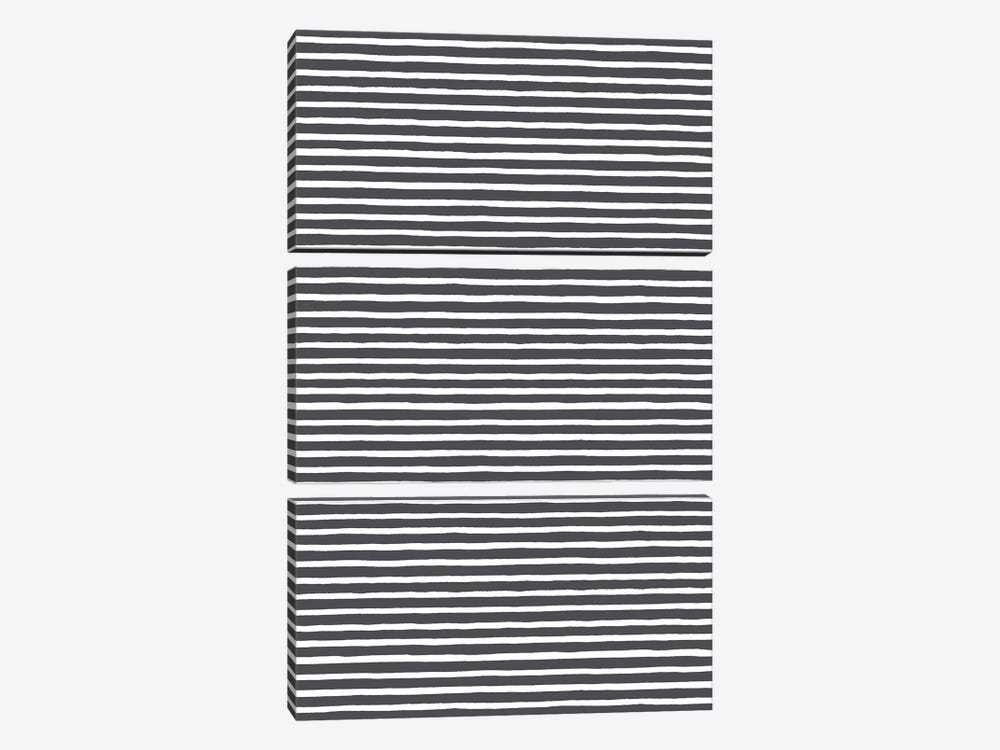 Marker Black Stripes by Ninola Design 3-piece Canvas Artwork