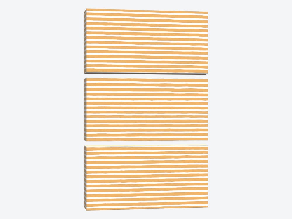Marker Gold Stripes by Ninola Design 3-piece Canvas Art Print