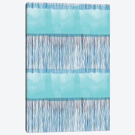 Minimal Stripes Blue Canvas Print #NDE67} by Ninola Design Canvas Print
