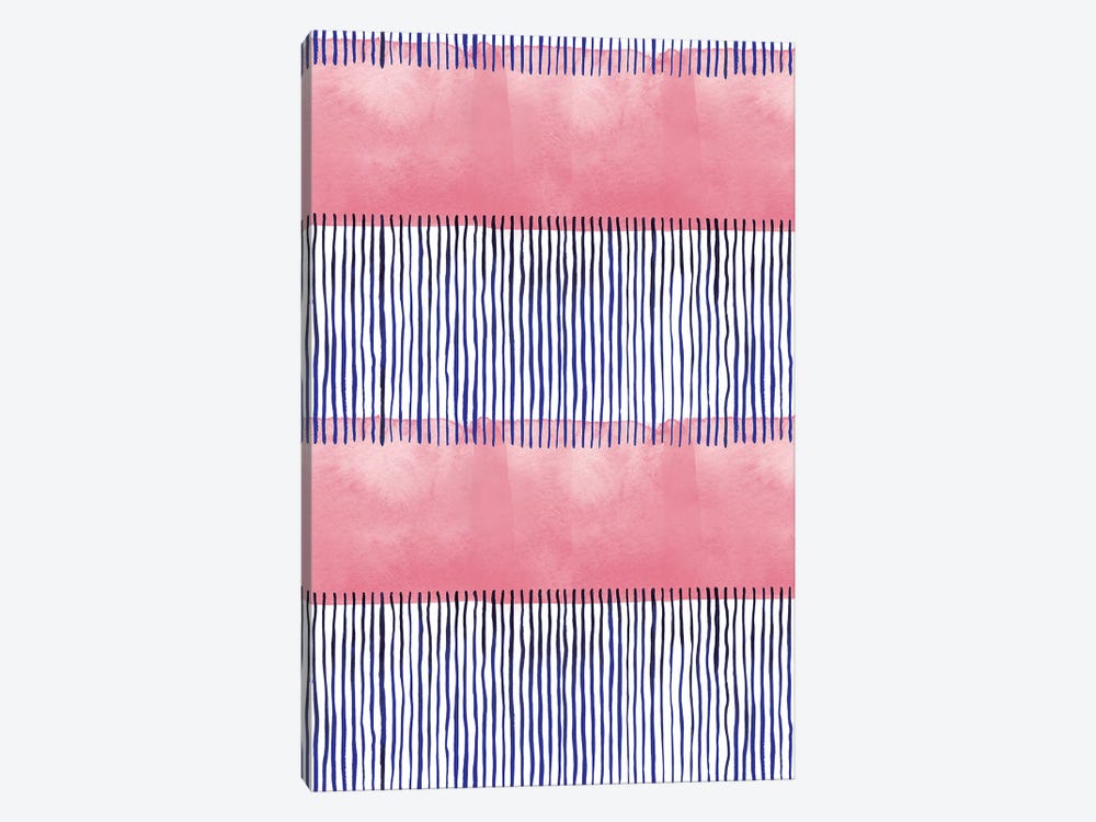 Minimal Stripes Red by Ninola Design 1-piece Art Print