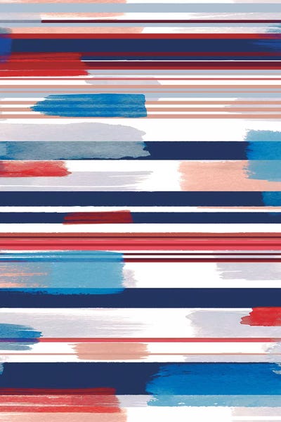 Stripes: Modern Marine Stripes Red by Ninola Design