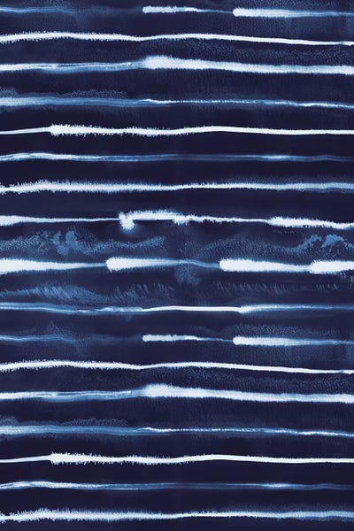 Stripes: Navy Electric Ink Stripes by Ninola Design
