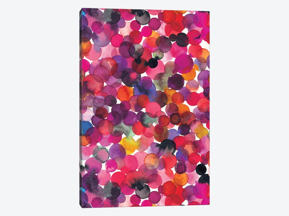 Overlapped Watercolor Dots Multi by Ninola Design 1-piece Canvas Art Print