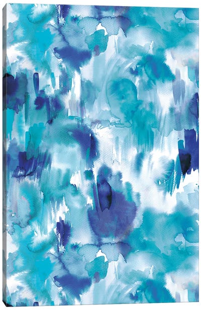 Painterly Texture Blue Canvas Art Print - Ninola Design