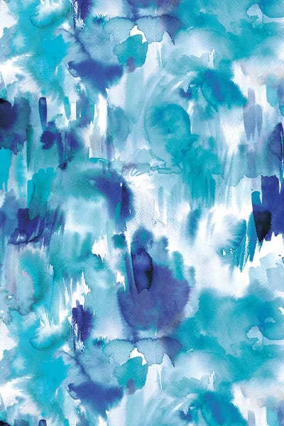 Abstract Watercolors: Painterly Texture Blue by Ninola Design