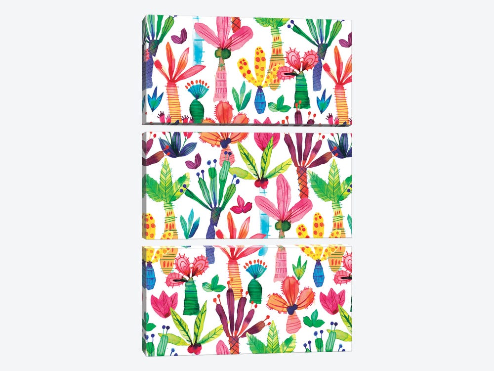 Palms Kids Garden by Ninola Design 3-piece Canvas Print