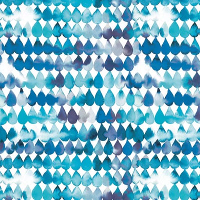 Raindrops Blue by Ninola Design framed canvas print