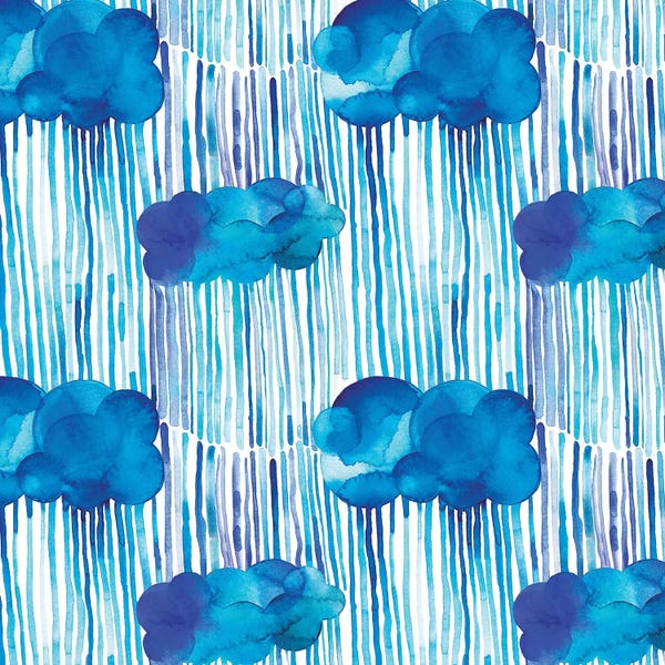 Stripes: Raining Clouds Blue by Ninola Design