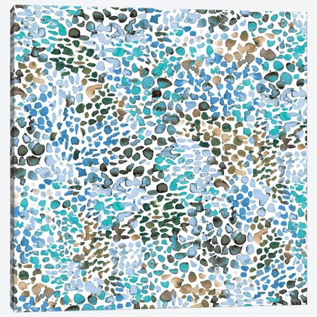 Speckled Watercolor Blue Canvas Print #NDE84} by Ninola Design Canvas Art Print