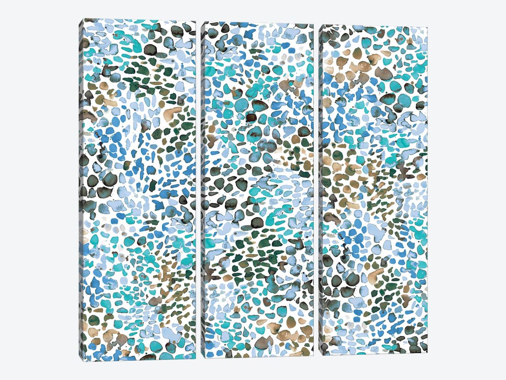 Speckled Watercolor Blue by Ninola Design 3-piece Canvas Print