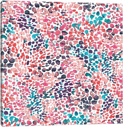 Speckled Watercolor Pink Canvas Art Print - Abstract Watercolor Art