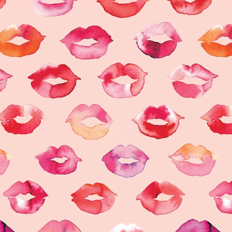 Sweet Pink Lips by Ninola Design canvas print
