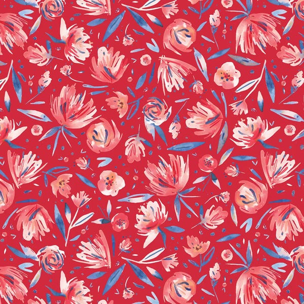 Ninola Design: Artistic Peonies Red by Ninola Design